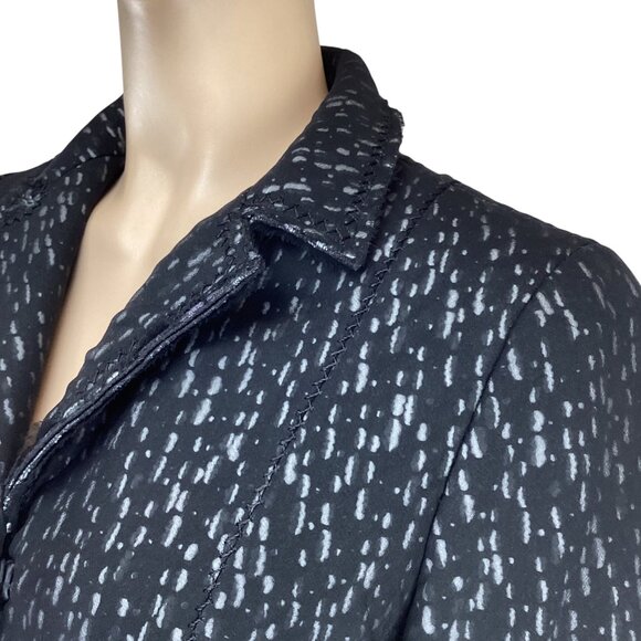 Elie Tahari Black Silk Wool Blend Blazer Size 0 Womens Blazer Jacket Chiffon Raw - Picture 8 of 10